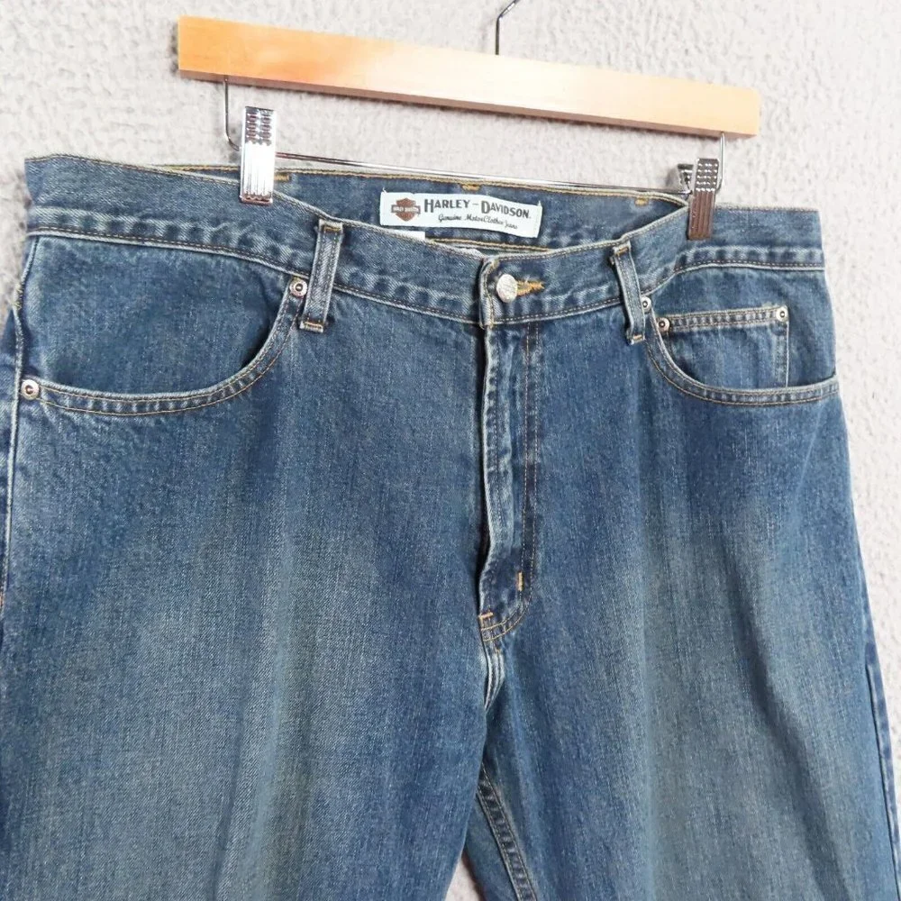 Harley-Davidson Genuine Motor Clothes Jeans Mens 38 x 30‎ Blue Relaxed Straight
